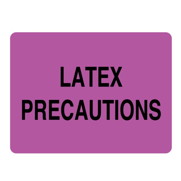 Latex Precaution 2-7/16" x 3-1/4" Lavender w/Black